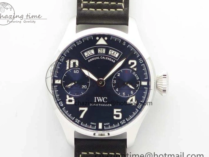 MIROTIME 0415 Versatile Big Pilot Real PR IW502703 SS YLF 1:1 Best Edition Blue Dial On Calfskin Strap A 7226